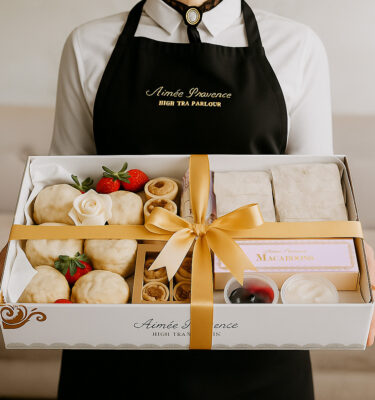 food hampers with lots of treats delivered by aimee provence