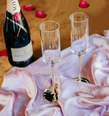 Champagne Flutes Crystal MR & MRS Set of 2