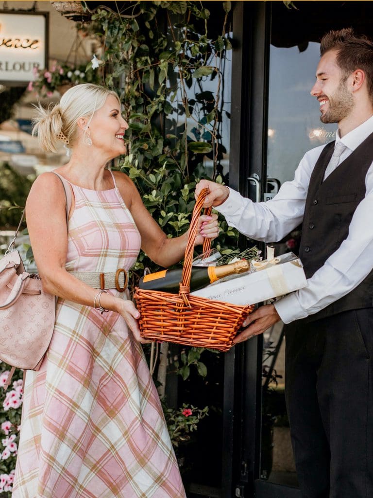 lady holding a picnic basket
