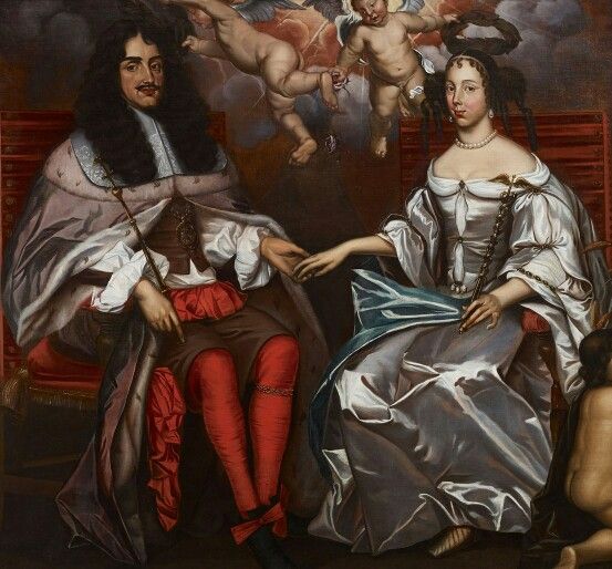 Catherine of Braganza with king charles II